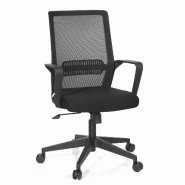 Chaise de bureau / Chaise pivotante PRESTON tissu maille noir hjh OFFICE - noir polyester 732030