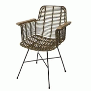 Décoshop26 - Chaise de salle à manger avec accoudoirs en rotin kubu bois et métal 04_0006347 - 3000261720980 Décoshop26 - Chaise de salle à manger avec accoudoirs en rotin kubu bois et métal 04_0006347 - 3000261720980