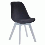 Décoshop26 - Chaise de salle à manger x1 design scandinave en velours noir et piètement à 4 pieds en bois blanc 10_0003293 - blanc 3000251504705 Décoshop26 - Chaise de salle à manger x1 design scandinave en velours noir et piètement à 4 pieds en bois blanc 10_0003293 - blanc 3000251504705