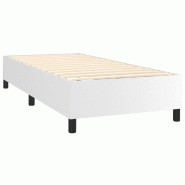 Décoshop26 - Sommier à lattes sur pieds cadre de lit 90x190 cm synthétique blanc TDL0207354 - blanc 3001188088009