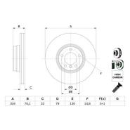 Disque de frein BOSCH 0986478623 - ventilé de l'intérieur - 5 trous - épaisseur 32 mm - côté avant Disque de frein BOSCH 0986478623 - ventilé de l'intérieur - 5 trous - épaisseur 32 mm - côté avant