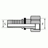Embouts ORFS Femelle - Filetage UNF - Joint facial - Droit (DKORFS) - SFORF00404 - S 06 FORFS 9/16