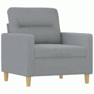 Fauteuil Gris clair 60 cm Tissu Modèle Mervelorix - Matériau naturel 359219