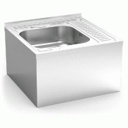 FRICOSMOS Evier suspendu avec tablier 1C, ED 600x600x355 mm. Dimensions de la cuve 370x340x150 mm. - inox 054484OST