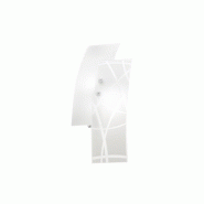 Gea Luce Frida - Applique 2 Lumières E14 En Verre Satiné Blanc - Cadre Chromé, Design Élégant, Max 2X42W, Ampoules Exclues, Largeur 46Cm - blanc