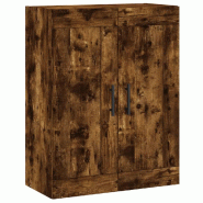 Helloshop26 - Armoire murale rangement design moderne 69,5 x 34 x 90 cm en bois chêne fumé 02_0048934 - Bois massif 3000235562103