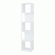 Helloshop26 - Bibliothèque 185 x 38 x 38 cm blanc 03_0008985 - 3000224456598