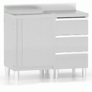 Helloshop26 - Lot de 2 armoires de cuisine commerciales 60 x 60 x (95-96) cm robustes avec dosseret réglable en acier inoxydable 02_0055143 - inox 30