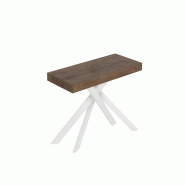 Itamoby Console Extensible 90X40/300 Cm Saki Noyer Pieds Blancs - marron VE090COSAKBIG-NC-BI
