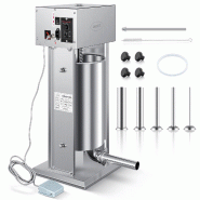 Leevot poussoir à saucisse électrique professionnel ETV15L - 15L - 9 vitesses - inox 304 - pédale et 4 tubes - inox ETV15L