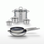 Lot de 2 Poêles 28/32 cm et 4 Faitouts Elo Profi Therm Platinum - gris inox 3176239953206