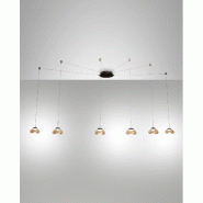 Lustre Suspendu Arabella Led En Métal Et Verre Soufflé Ambre 3547-46-125 Fabas Luce - noir 8019282510512