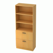 Matelpro - Amoire combinée de bureau avec support d'archives Londonien - Moderne & Design -Blanc, gris, érable, hêtre, noyer, blanc/argent, blanc/c