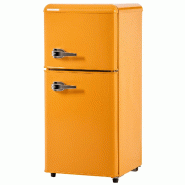 Merax mini réfrigérateur rétro avec congélateur 60L, 2 portes, 88,8 cm, compact pour bureau et hôtel, 102 kWh/an, jaune - jaune ES310549GAA