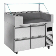 Meuble chariot réfrigéré pour Crêpes, Gaufres, Planchas - 4 tiroirs | QDM