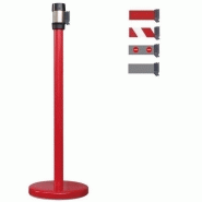 Poteau de signalisation à sangle rouge 2 mètres - Gris - Marque Rolléco Poteau de signalisation à sangle rouge 2 mètres - Gris - Marque Rolléco