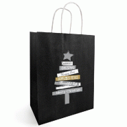 Sac kraft Vanessa noir et argent 23+12X30 cm - par 50