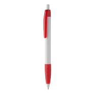 Stylo à bille en plastique - Embase en caoutchouc coloré - Encre bleue - Couleur rouge - Poids 6g Stylo à bille en plastique - Embase en caoutchouc coloré - Encre bleue - Couleur rouge - Poids 6g