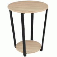 Tectake Table d’appoint SWINDON 50x62,5cm - Bois clair industriel, Chêne Sonoma - 404216 - marron Bois manufacturé 404216