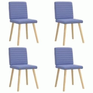 VidaXL Chaises à Manger Lot De 4 Bleu Jean Tissu - bleu 8721158567291 VidaXL Chaises à Manger Lot De 4 Bleu Jean Tissu - bleu 8721158567291