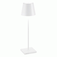 Lampe de table LED Zafferano Poldina Pro blanche rechargeable dimmable autonomie jusqu’à 12 h IP65 usage extérieur - blanc 8058945337332