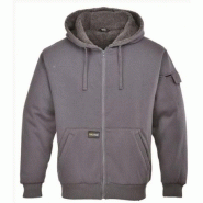 Blouson a capuche double polaire gris ks32 - actuelvet