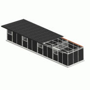 Boxes extérieur avec toit pentu - Écurie extérieure pour chevaux avec toit en appentis ou à pignon