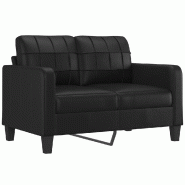 Canapé à 2 places Noir 120 cm Similicuir Modèle Kermorix - Matériau naturel 359112