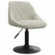 Chaises pivotantes à manger lot de 6 crème velours Modèle Andorra - 8720286753293