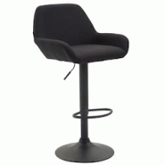 CLP Tabouret de bar Braga tissu avec pied en métal Noir /Noir - noir textile 102017701 CLP Tabouret de bar Braga tissu avec pied en métal Noir /Noir - noir textile 102017701