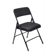 Ct225-01-f90 - chaise pliante - cti - dossier rembourré 1’’ tissu noir