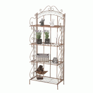 Décoshop26 - Etagère pour plantes 4 niveaux en fer 153x61x33 cm marron vieilli ETA10018 - marron 3000208079713