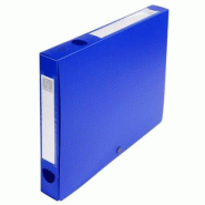 Exacompta Lot de 10 Boîte à archives polypro à pression, dos de 40, coloris bleu - 3130630546320_0