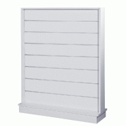 Gondole double face blanc - L.97xP.30xH.130cm - Compacte avec vérins ajustables