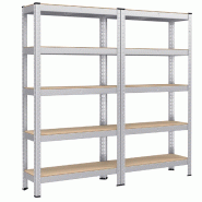 Helloshop26 - Étagère charge lourde à 5 niveaux 150 x 75 x 30 cm charge totale 650 kg (130 kg/niveau) étagère de style industriel 12_0005445 - 30