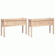 Helloshop26 - Jardinière bac lit surélevé plantes fleurs jardin terrasses lot de 2 avec pieds bois de pin massif marron 02_0039020 - 3000217973170 Helloshop26 - Jardinière bac lit surélevé plantes fleurs jardin terrasses lot de 2 avec pieds bois de pin massif marron 02_0039020 - 3000217973170