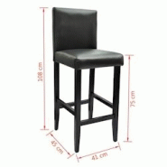 Helloshop26 - Lot de quatre tabourets de bar design chaise siège cuir artificiel noir 1202063 - 3002334114771 Helloshop26 - Lot de quatre tabourets de bar design chaise siège cuir artificiel noir 1202063 - 3002334114771