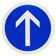 Panneau prescription temporaire BK21-B - direction obligatoire tout droit Panneau prescription temporaire BK21-B - direction obligatoire tout droit