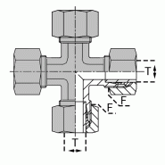 Raccords à bague - Croix égale - CXM 04LL EQ - Tube 4.0 mm - Filetage F 08X100