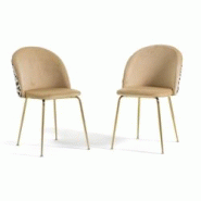 RATTATAN Lot de 2 chaises en velours décoratif d’intérieur, pieds en métal, design élégant pour cuisine, salle à manger, bar ou restaurant – RATTATAN Lot de 2 chaises en velours décoratif d’intérieur, pieds en métal, design élégant pour cuisine, salle à manger, bar ou restaurant –