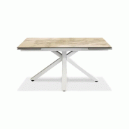 SOLOLED Table Extensible De 160Cm À 240Cm Plateau Moderne En Céramique Sur Verre Trempé Marbre Blanc - blanc 8033959253625