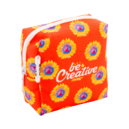 Trousse de maquillage personnalisée - forme carrée en polyester RPET 600D - impression sublimation Trousse de maquillage personnalisée - forme carrée en polyester RPET 600D - impression sublimation