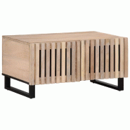 VidaXL Table basse blanc 80x51x40 cm bois de manguier massif Modèle Grandeur Plus - 377464