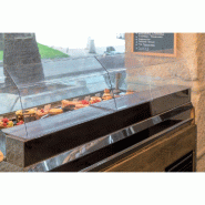 Vitrine de protection - L65xP18,5xH28cm - PET 4mm - Transparent - Apte au contact alimentaire