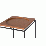 Vivabita Table d'appoint industrielle carrée 40 cm Chicago - orange 3665367172486