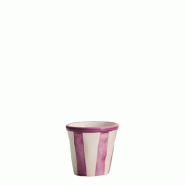 Zafferano Lido Righe : Lot de 6 verres en céramique artisanale faits à la main, couleur Violet. Design unique Made in Italy pour une table élégant