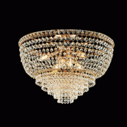 Bonetti Illumina Wagner Plafonnier en fer et laiton doré avec strass 6 lumières H.38 d.52 BL266-PL6-OR - doré 8050713217938
