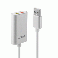 Convertisseur audio Lindy 42926 en argent et blanc - multicolore 42926