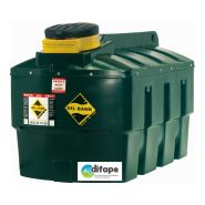 Cuve pour huiles usagées - 2442 L - double paroi en PEHD avec jauge et dispositif de détection de fuite