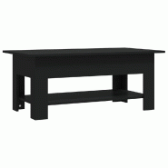 Décoshop26 - Table basse avec étagère design intemporel 102 x 55 x 42 cm bois d'ingénierie noir DEC039610 - 3000264484919